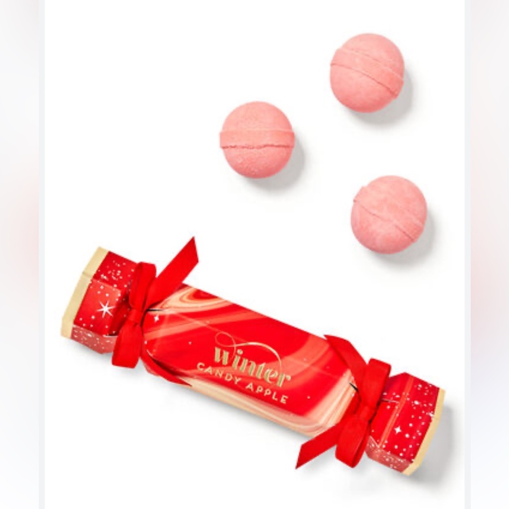 NEW Set of 3 Bath & Body Works Winter Candy Apple‎ Bath Fizzies 1.5 oz /43g each